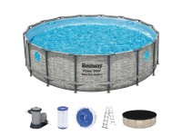 Bestway Bazén Power Steel SwimVista čerpadlo kartuše schod. kameň. pr.488x122cm