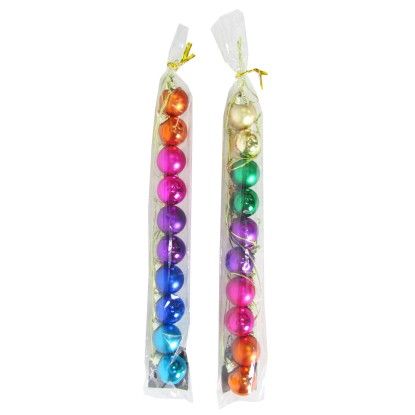 GEROMA Plastová vianočná ozdoba guľa, rôznej farby, 2,5 cm, 10 ks