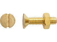 Závitová skrutka so zápustnou hlavou PZ mosadzná M4 x 10 mm, 8 ks + matica Závitová skrutka so zápustnou hlavou PZ mosadzná M4 x 10 mm, 8 ks + matica