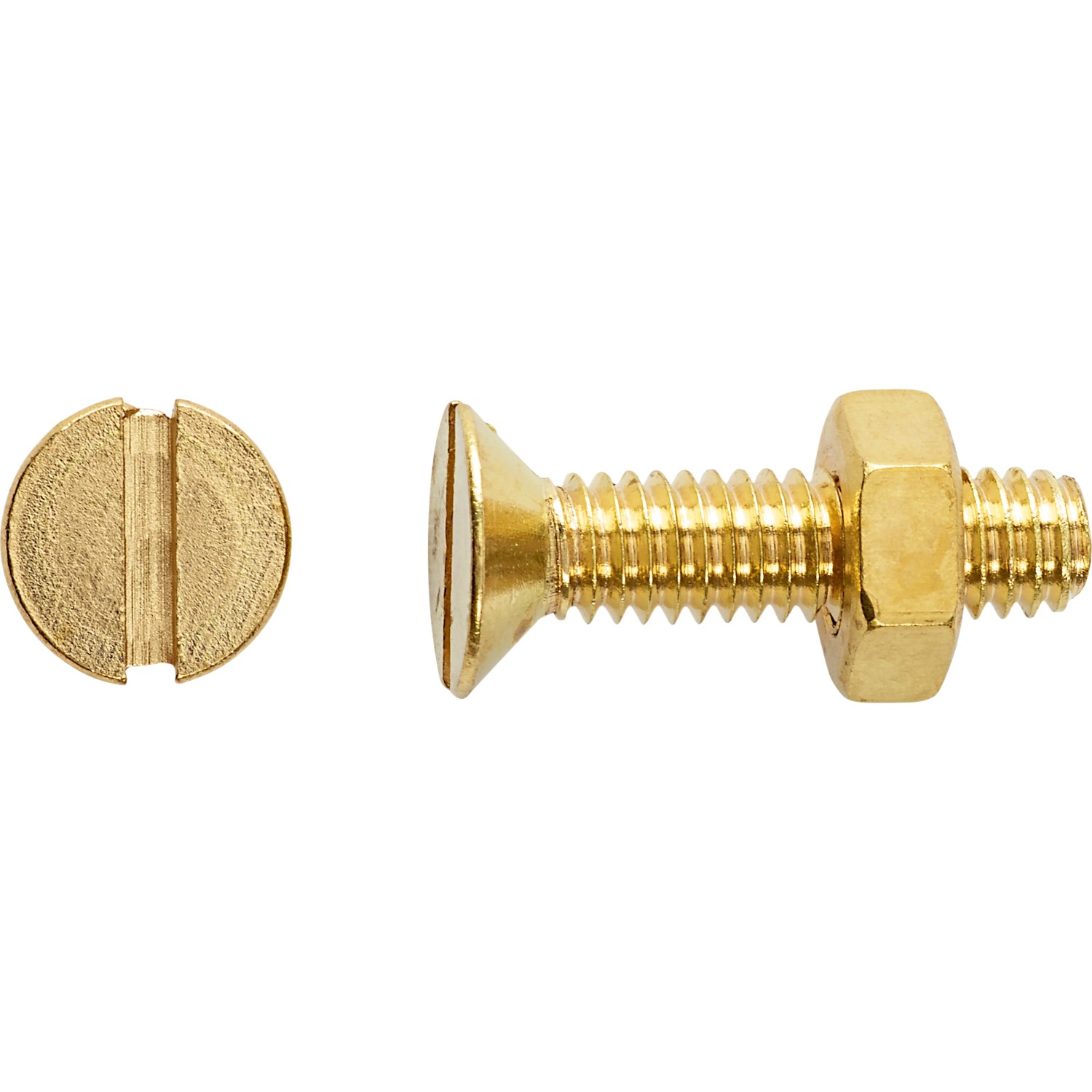 E-shop Závitová skrutka so zápustnou hlavou PZ mosadzná M4 x 10 mm, 8 ks + matica