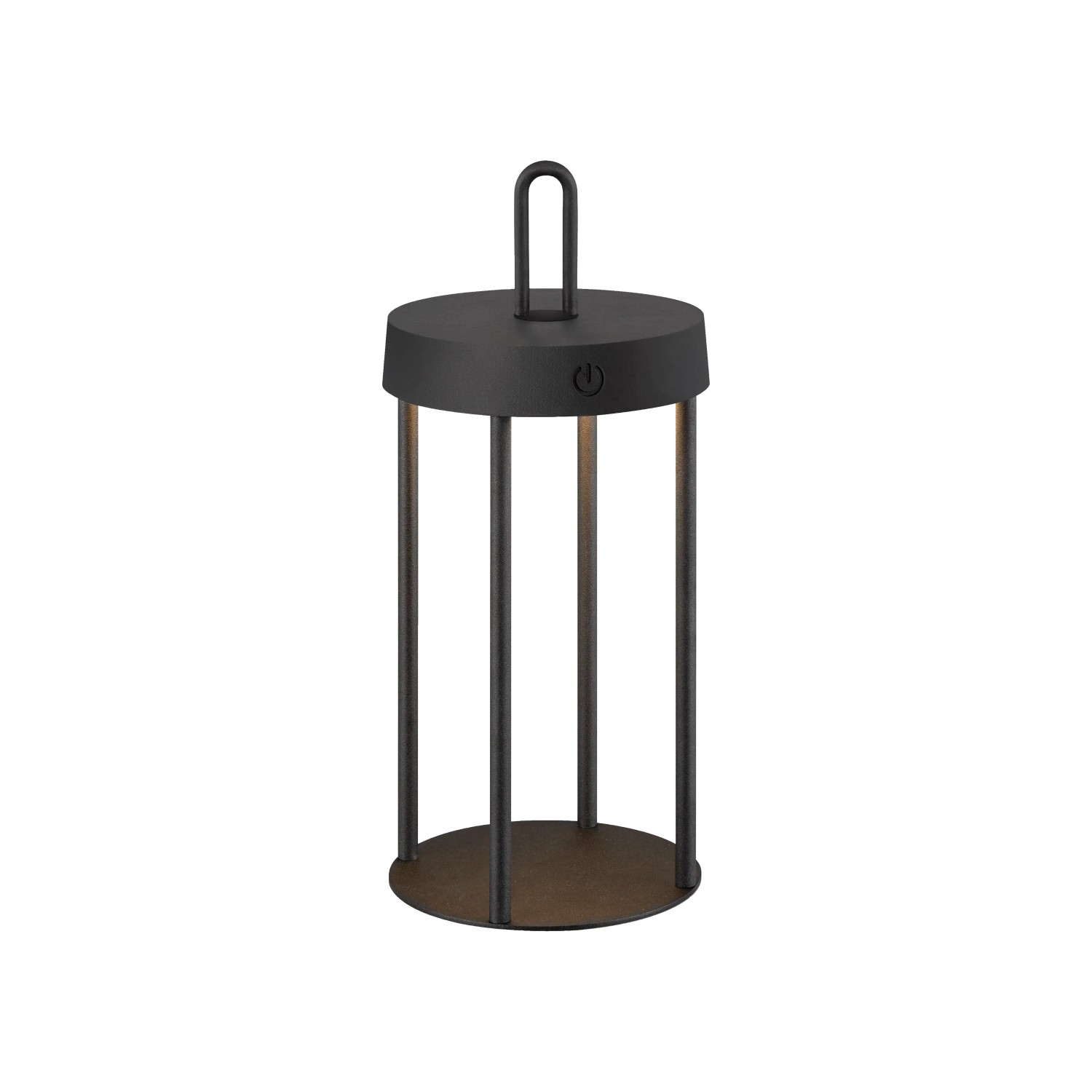 E-shop Just Light. Nabíjacia stolná LED lampa Anselm IP44 čierna pr. 12,8 x 28,4 cm