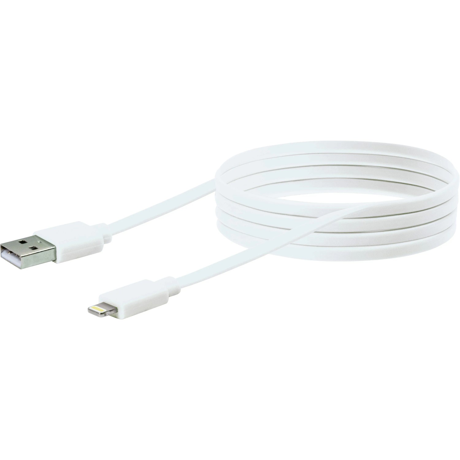 E-shop Plochý kábel Apple Lightning biely 2 m