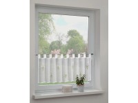 Sehlbach Vitrážová záclona s pútkami, sedmokrásky, biela, 140 x 48 cm