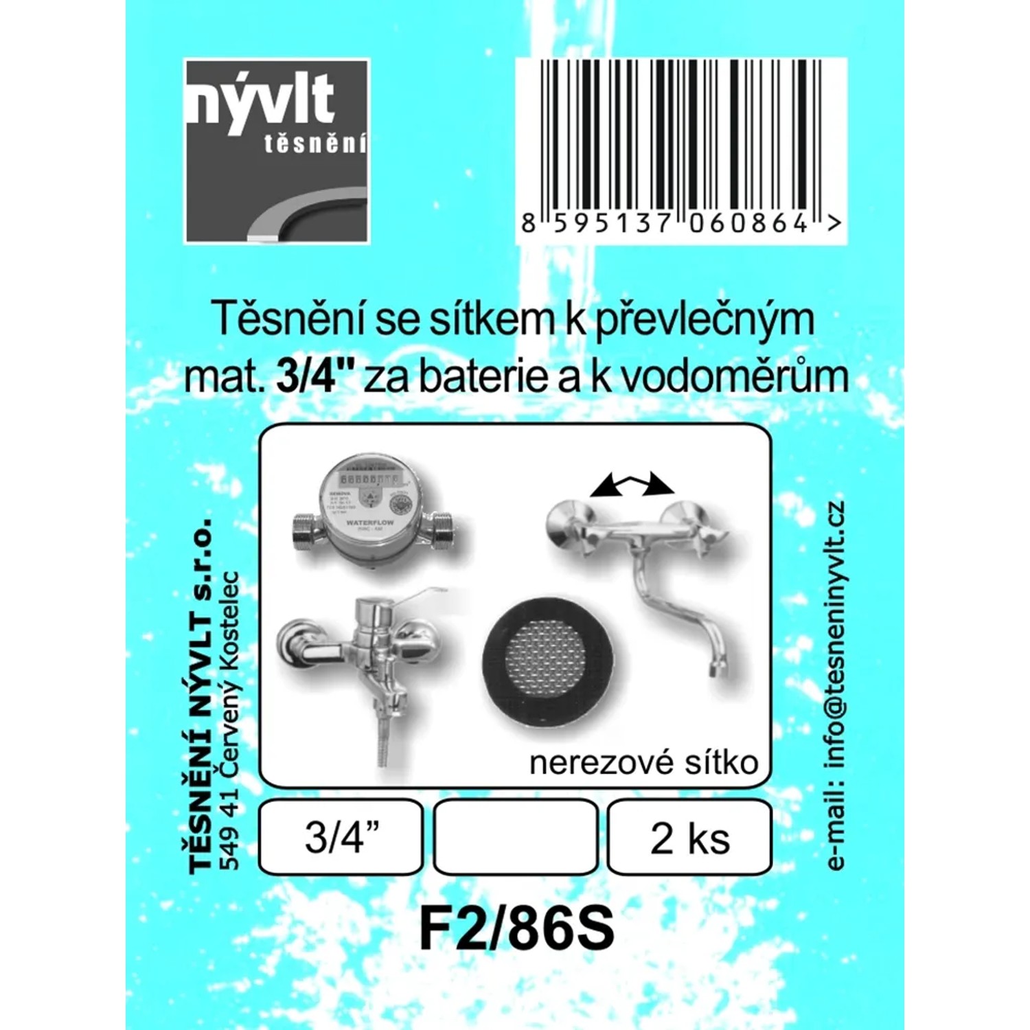 E-shop Gumené tesnenie so sitkom k prezlečeným maticiam 3/4 za batérie a k vodomerom, 2