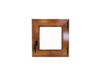 TeraGlass Okno plastové 6-komorové, 3-sklo, zlatý dub, 500 x 500 x 70 mm, P