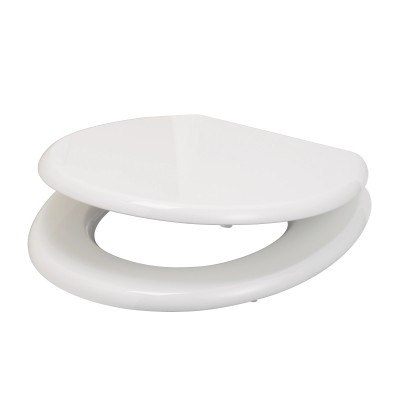 CMI WC sedadlo s dreveným jadrom kovové závesy biele