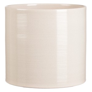 Scheurich kvetináč 828, Ø 16 cm, Sesame, keramický s jemnými vodorovnými drážkami.