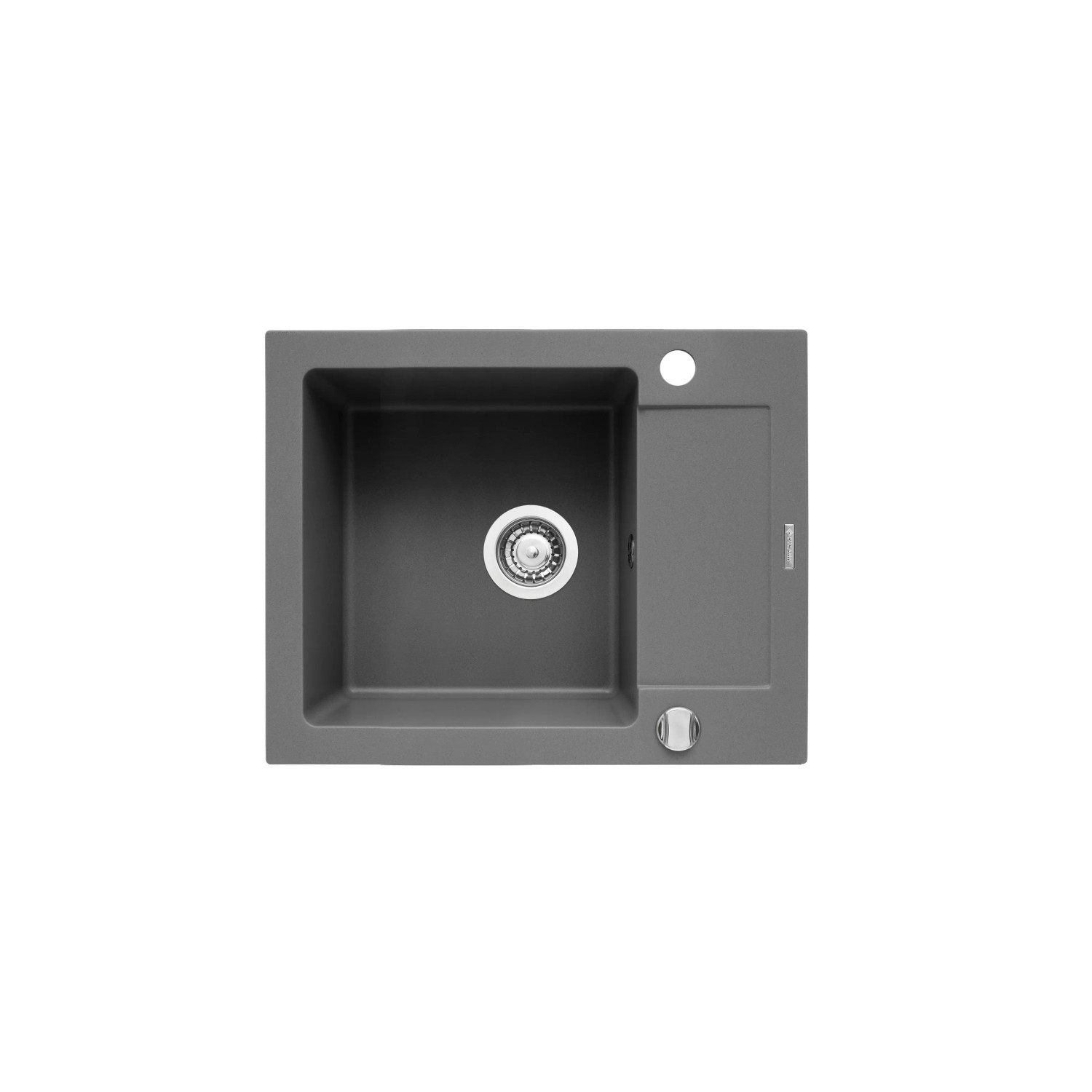 E-shop Pyramis Granitový drez s odkvapkávačom Mido 1B 1D, industrial grey, 62 x 50 cm