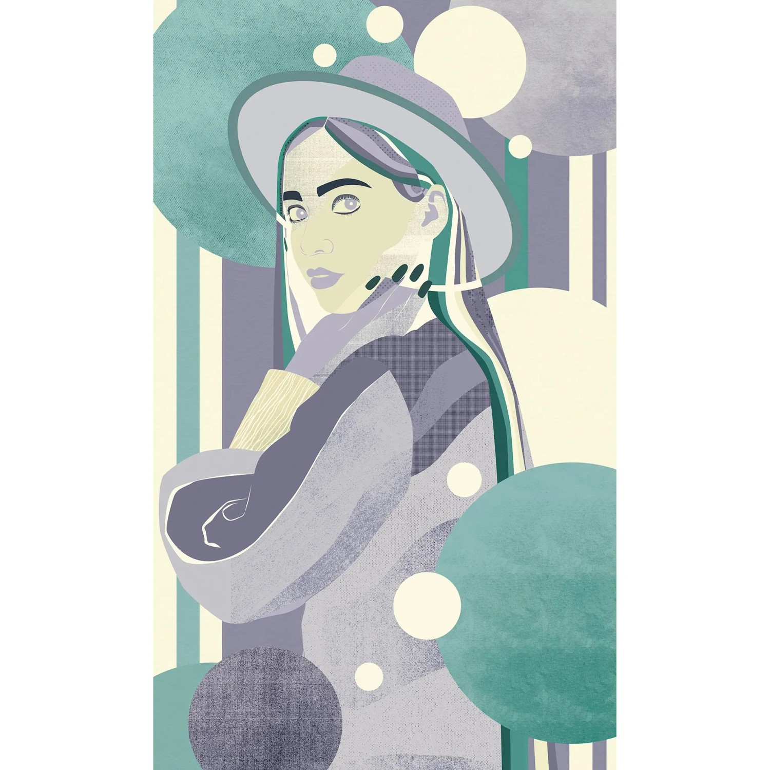E-shop Komar Vliesová fototapeta Woman Hat Color 150 x 250 cm