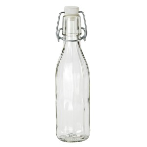 Sklenená fľaša s výklopným uzáverom, 1 liter, na olej a ocot. Skladovacia fľaša do kuchyne a domácnosti.