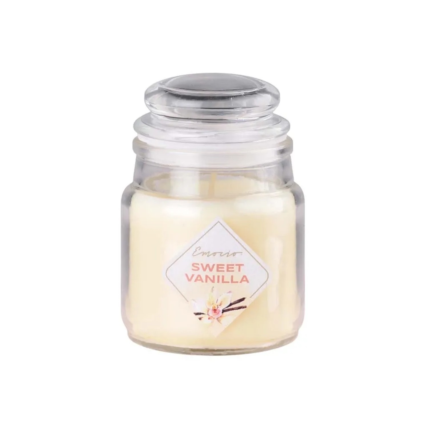 E-shop Emocio Vonná sviečka v skle s viečkom Sweet Vanilla 57 x 85 mm