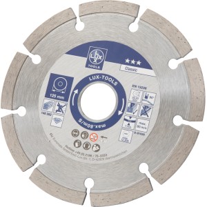 Diamantový rezný kotúč LUX na kameň, Ø 125 mm, sada 2 ks pre uhlové brúsky, na rezanie kameňa, betónu a asfaltu.