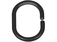 Wenko Krúžky na sprchový záves, čierne, 12 ks, 3 x 4,5 cm