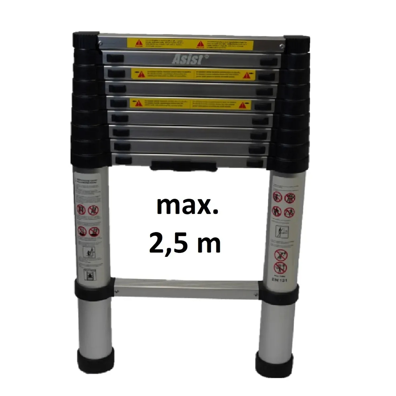 E-shop ASIST Alu teleskopický rebrík AR99-6250, 9 priečok, 2,5 m