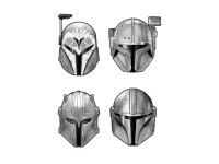 Komar Samolepka na stenu Star Wars Mandalorian Helmets 50 x 70 cm, 4dielna