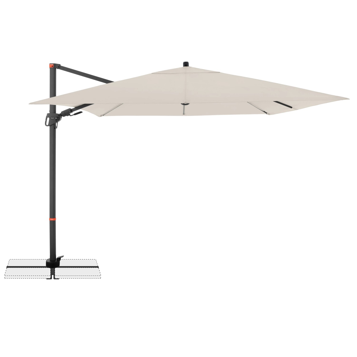 E-shop Doppler Výkyvný závesný slnečník MyZone prírodný 280 x 280 cm