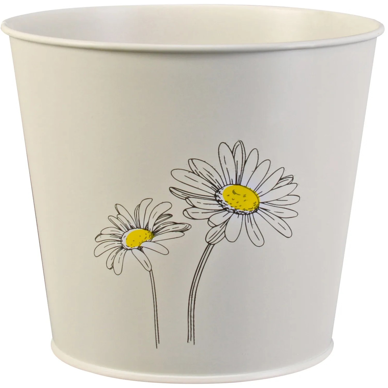 E-shop Kvetináč na bylinky lakované s potlačou, krémové, zinkový, 16 x 18,5 cm