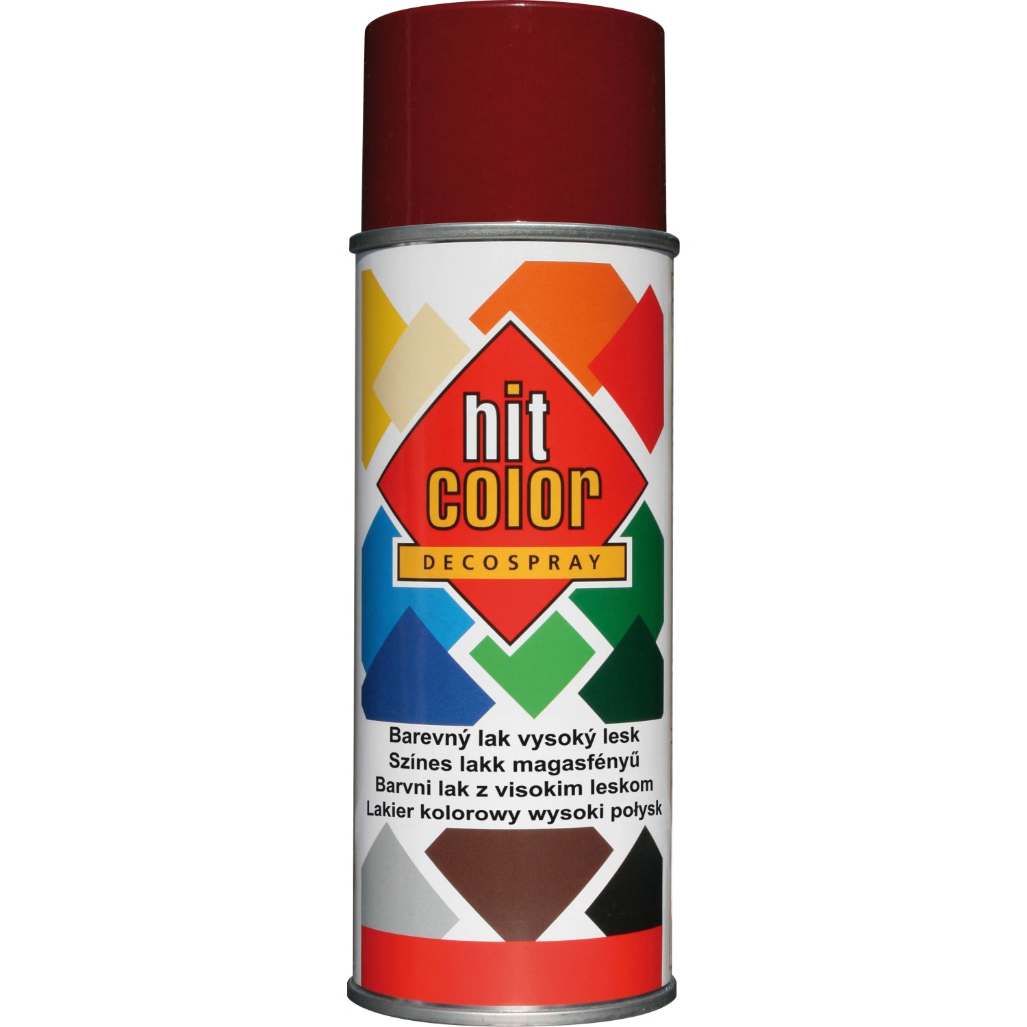 E-shop hitcolor Dekoratívny lak v spreji vysoký lesk RAL 3004 purpurovo červený 400 ml
