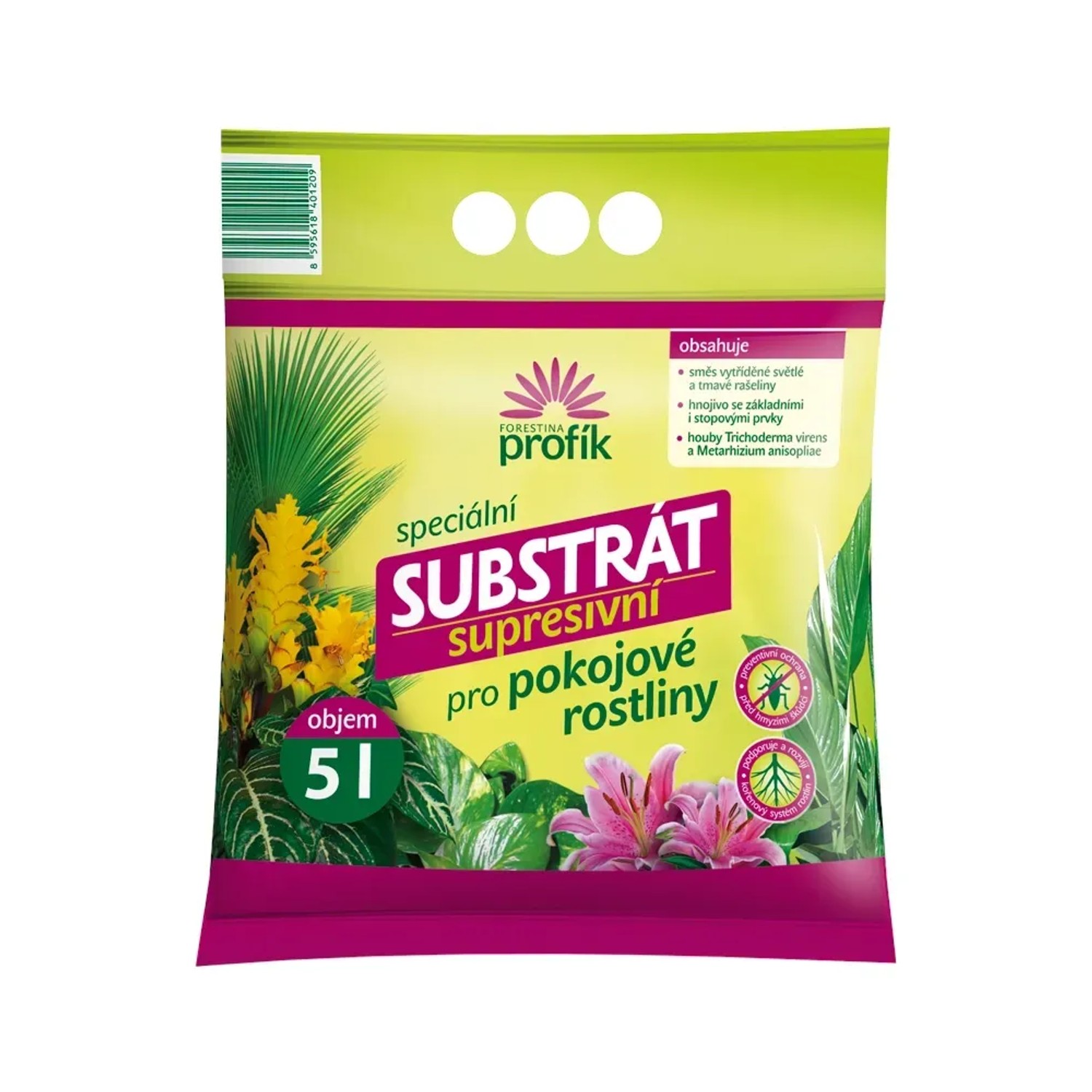 E-shop FORESTINA profík Supresívny Substrát pre izbové rastliny 5 l