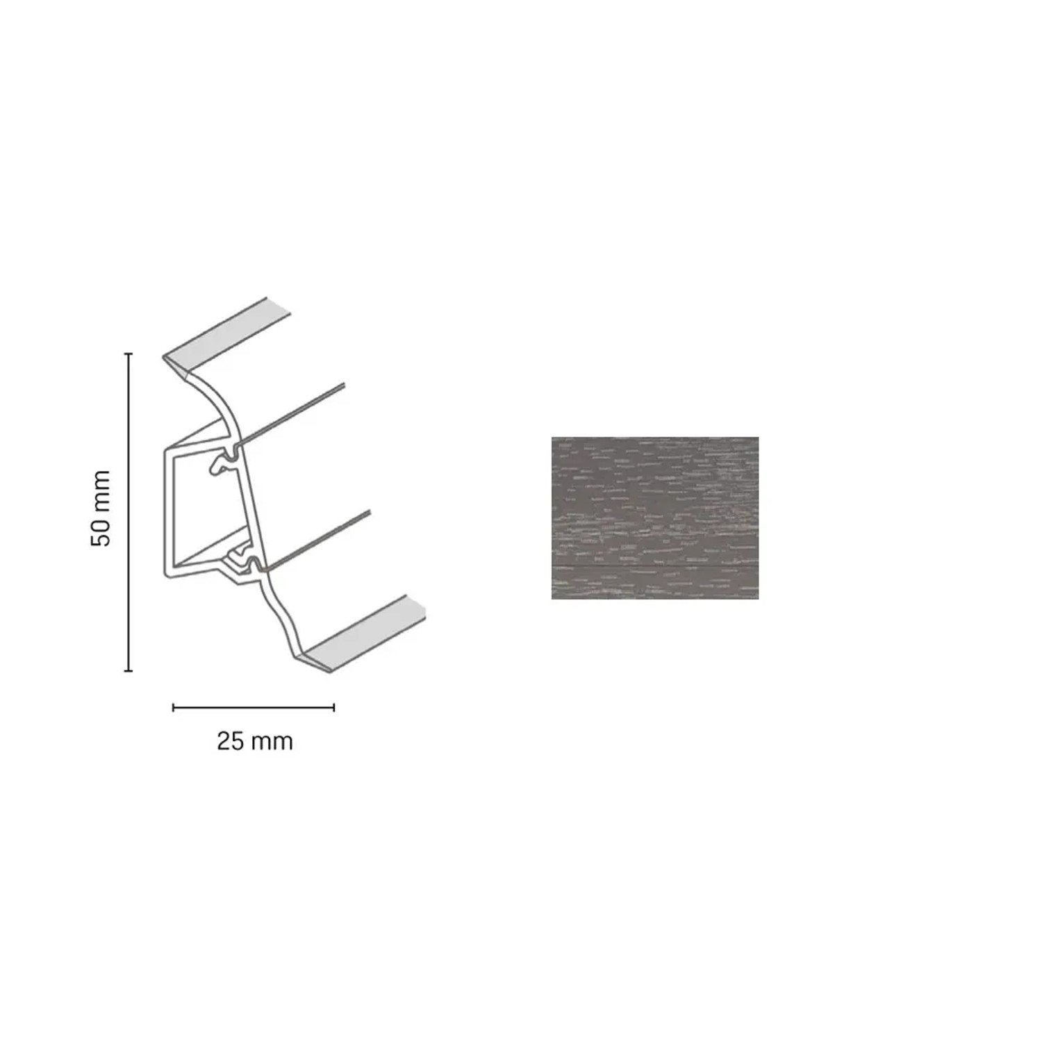 E-shop Döllken Profiles Lišta SLK 50 2158 dub stirling 50 x 25 x 2500 mm