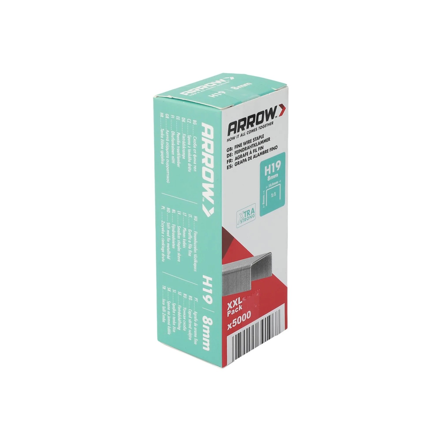 E-shop Arrow Drôtené sponky do sponkovačky H19, dĺžka 8 mm, 5000 ks