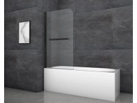 Aurlane Skladacia vaňová zástena Black Comfort 1 čierna matná 80 cm x 140 cm 1-k