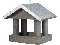 Vtáčie krmítko, borovicové drevo/zinok, čierna, 26 x 26 x 24 cm