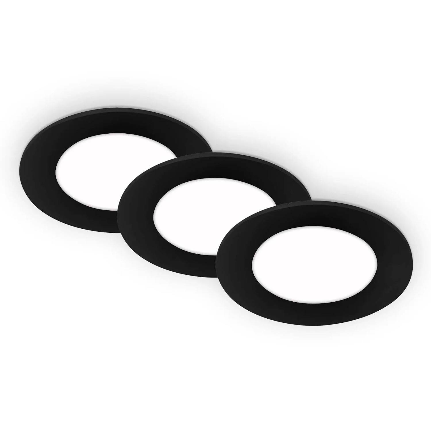 E-shop Briloner Vstavané bodové svietidlo LED 9W 350lm 4000K čierne pr.86 x 30 mm, 3 ks