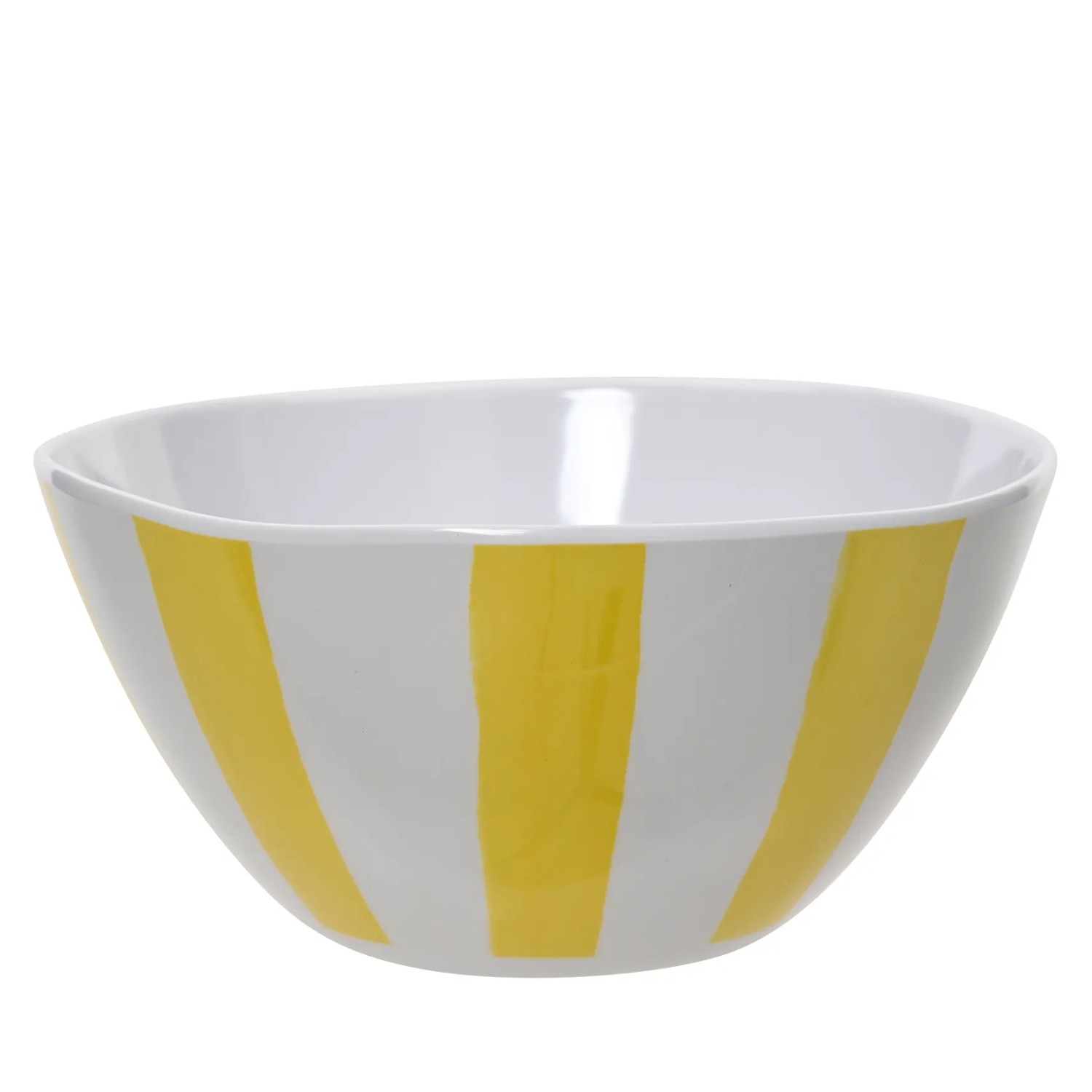 E-shop Kaemingk Miska z melamínu pruhovaná žlto-biela pr. 15,2 x 7,2 cm