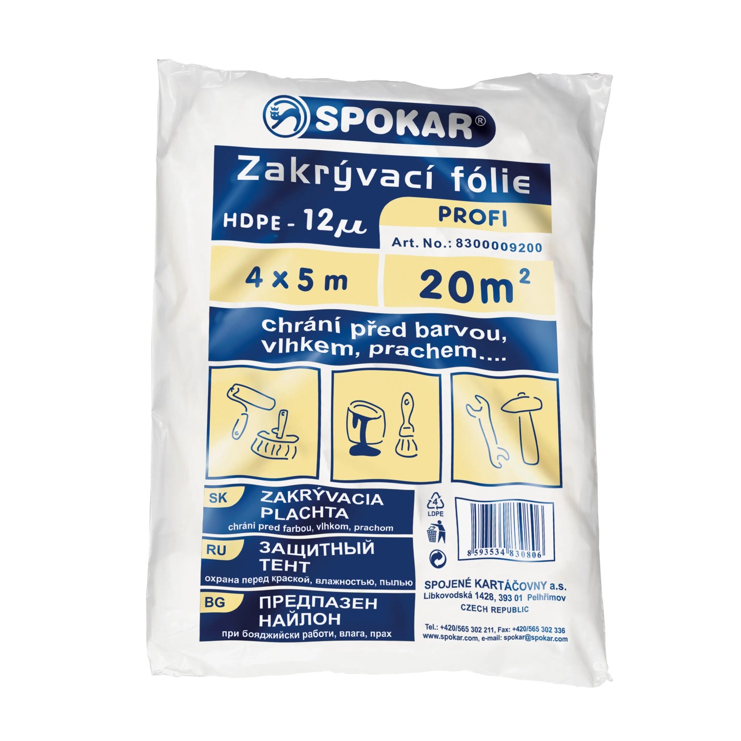 E-shop SPOKAR Zakrývacia fólia HDPE Profi 4 x 5 m, 12 um