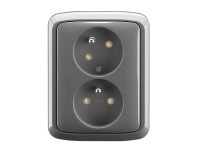 ABB 2násobná zásuvka TANGO 5513A-C02357 S2 dymovo sivá 44 x 175 x 94 mm