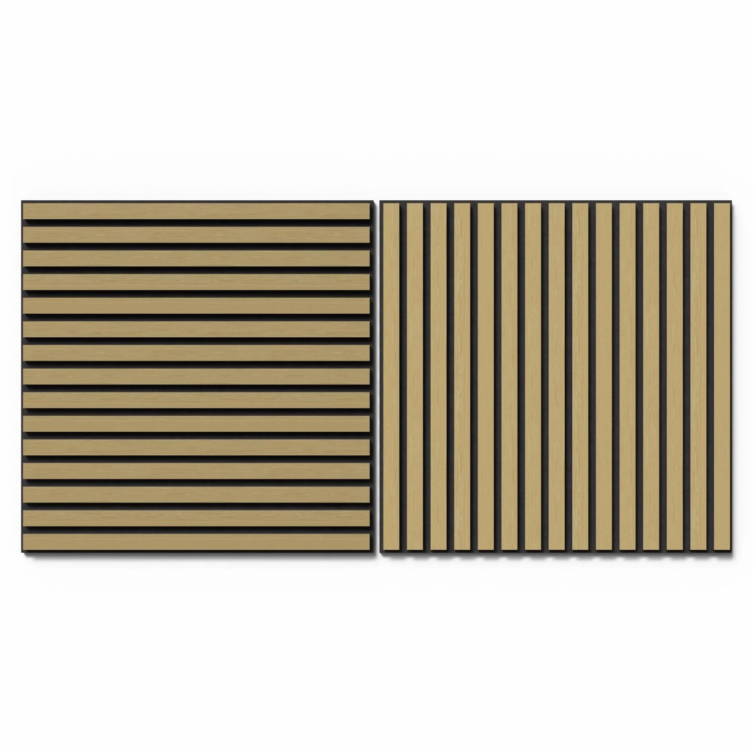 E-shop Denpanels Akustický panel WOOD Dub čierna MDF čierna plsť 60 x 60 x 2 cm, 2 ks