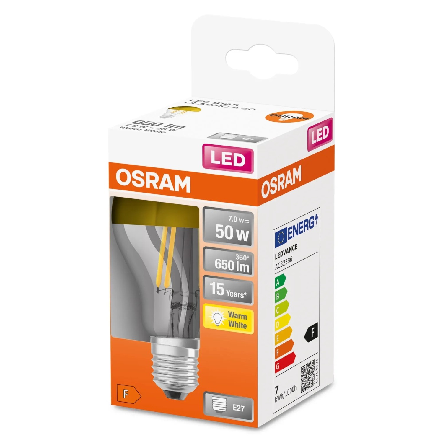 E-shop OSRAM LED žiarovka CLA50 zrcadlová 7 W E27 2700 K teplá biela zlatá