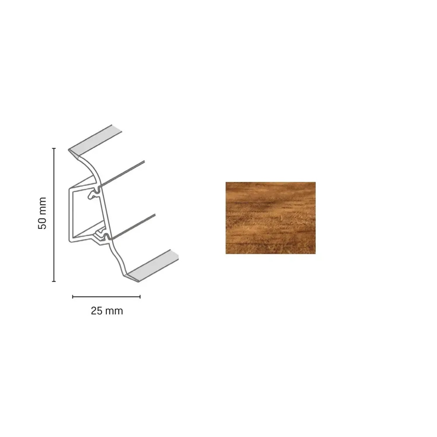 E-shop Döllken Profiles Lišta SLK 50 2147 dub antický 50 x 25 x 2500 mm