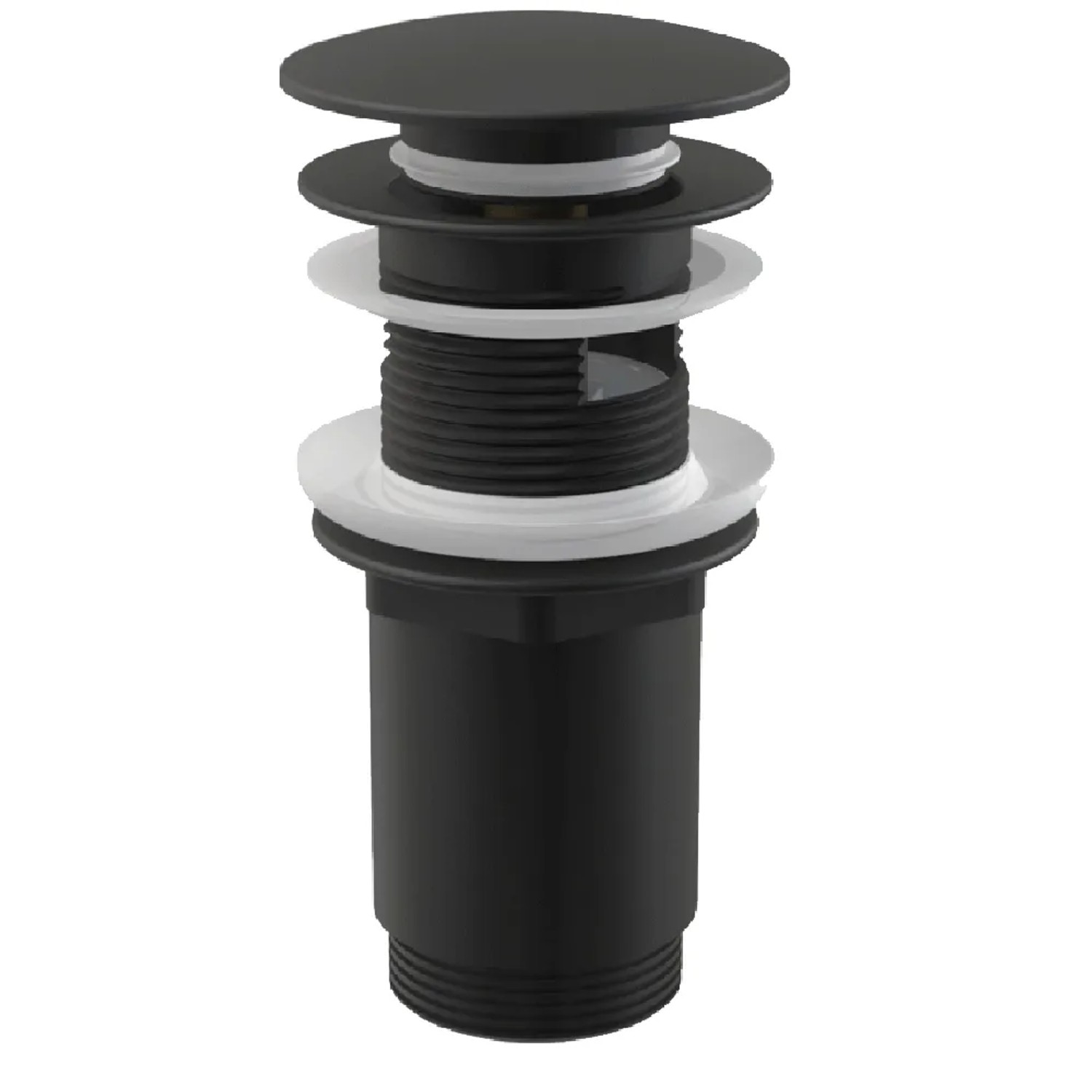 E-shop Alca Výpusť umývadlová A392BLACK CLICK/CLACK s prepadom, kov, veľká zátka, 5/4"