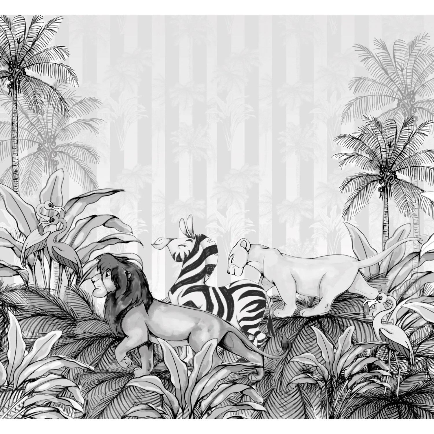 E-shop Komar Vliesová fototapeta Leví Kráľ Monochrome 300 x 280 cm