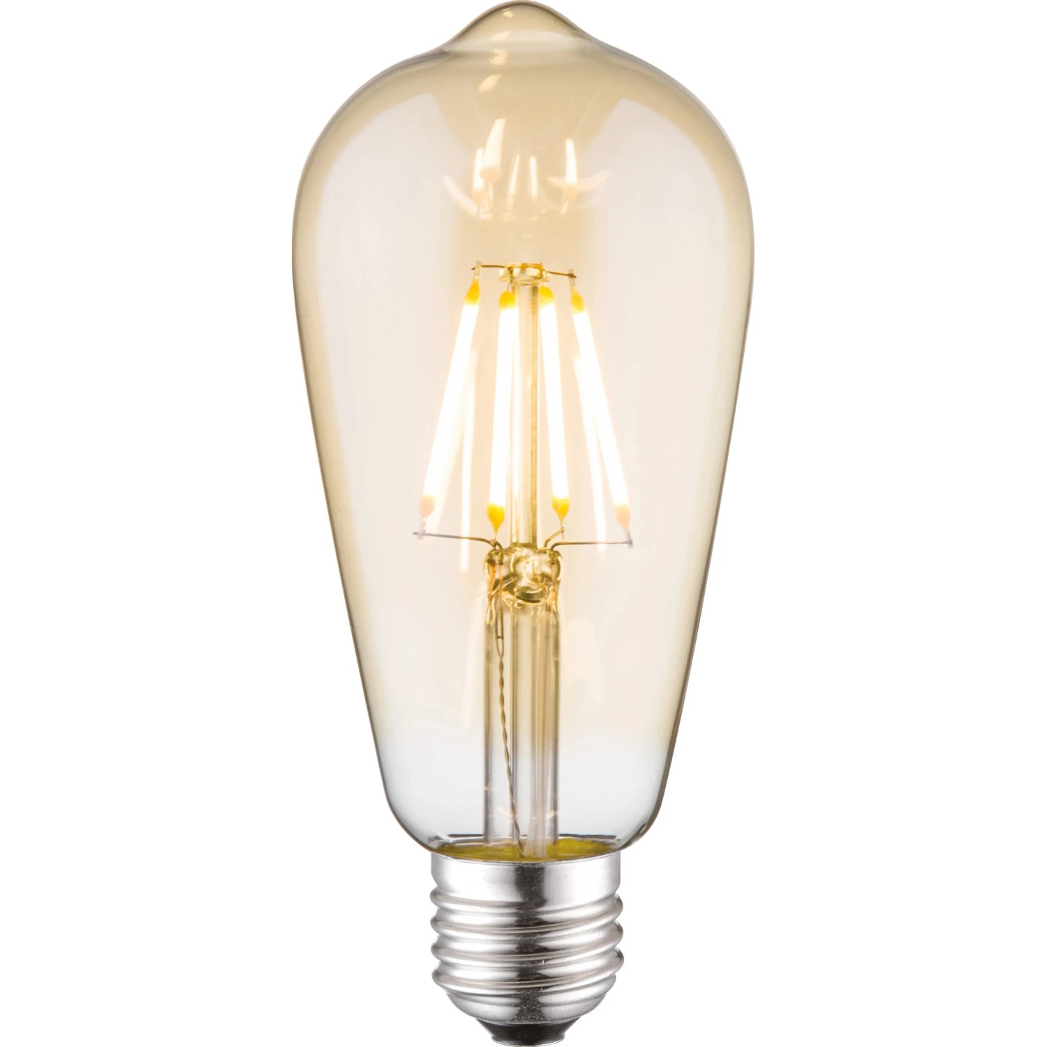 E-shop Just Light. Filam. LED žiarovka E27, ST64, 346lm, 2700K, 4W, jantar. sklo