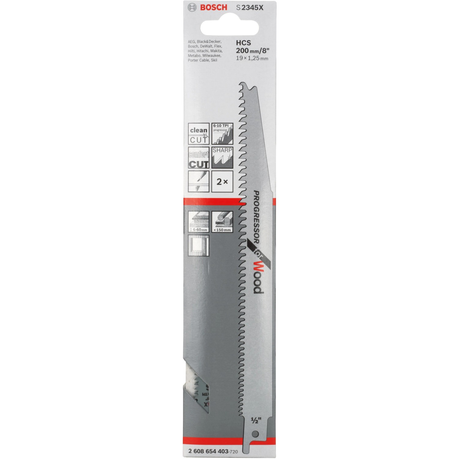 E-shop Bosch Pílový plát. do píly chvostovky S 2345 X Progressor for Wood, 2 ks