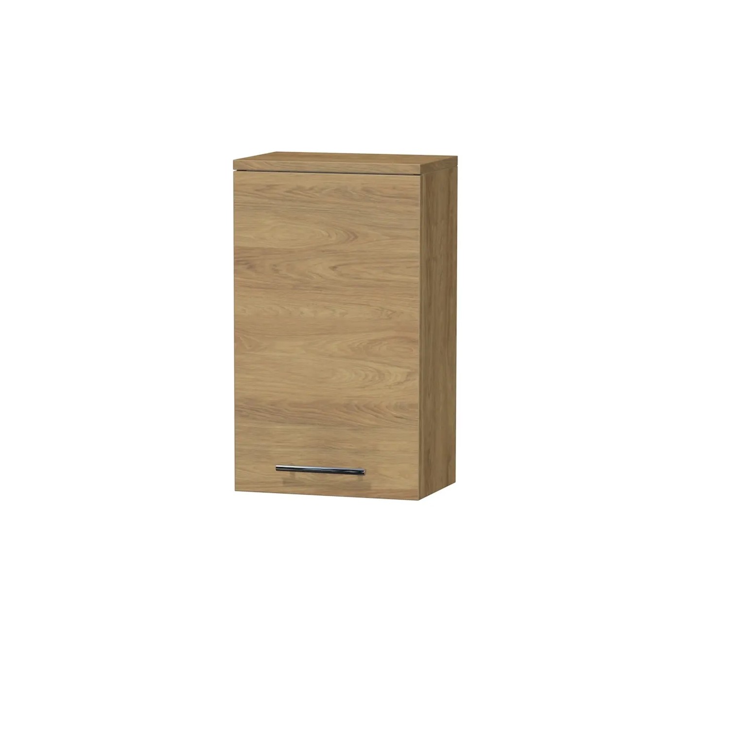 E-shop INTEDOOR Horná závesná skriňa BEE pravá, úchyt čierny, š. 35 cm, dub Hickory