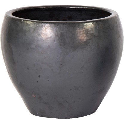 Mega Collections Kvetináč Glazed Belly matná čierna pr. 28 x 25 cm