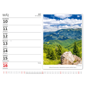 Helma 365 Stolový týždenný kalendár 2027 Čarovné Slovensko 17,1 x 13,9 cm