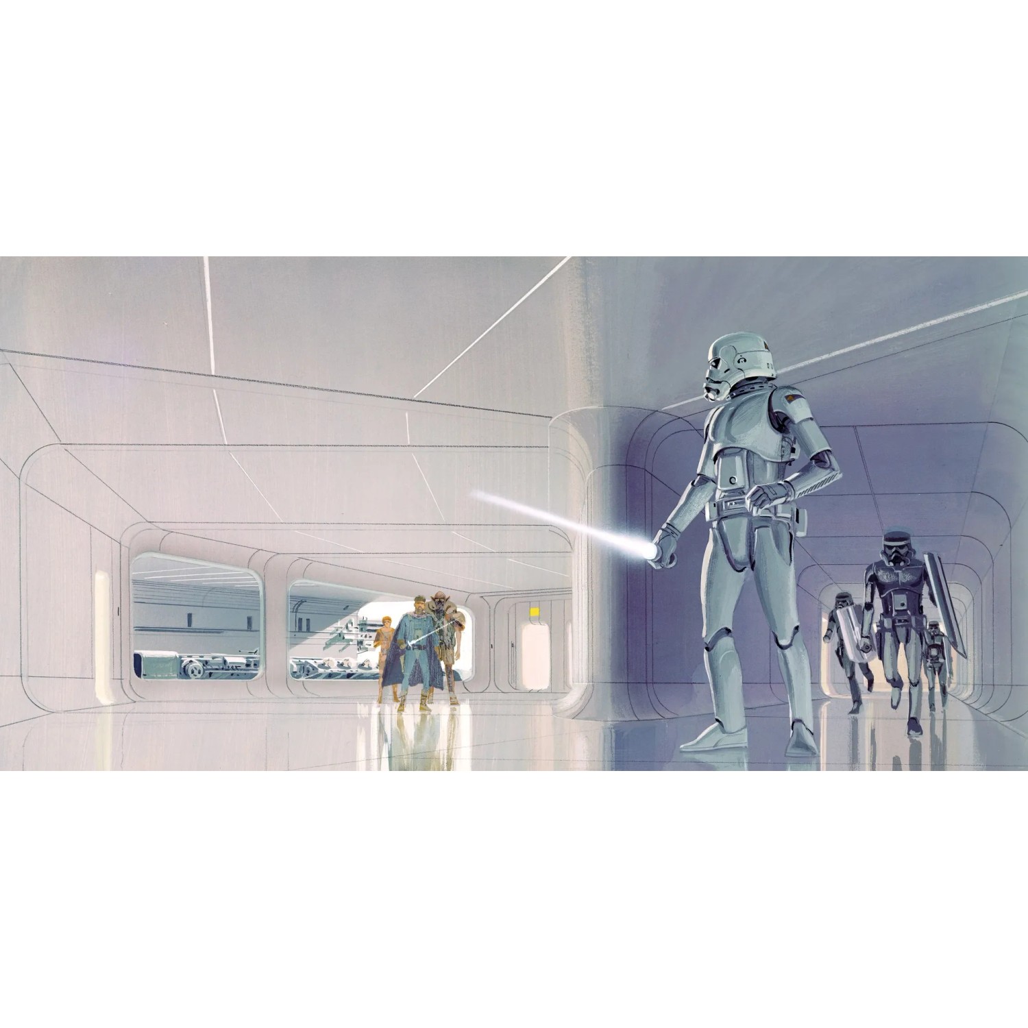 E-shop Komar Vlies.fototapeta Star Wars Classic RMQ Stormtrooper Hallway 500 x 250 cm