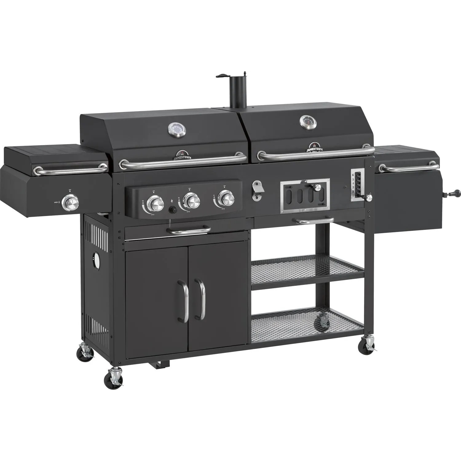 E-shop JAMESTOWN Kombinovaný gril DRAKE max, 12,3 kW, 126,5 x 202 x 60 cm