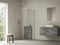 RAVAK Sprchový kút Walk-In Air, model Wall, číre sklo/chróm lesklý