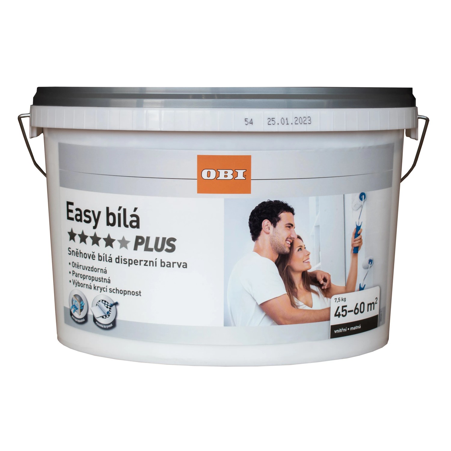 E-shop OBI Interiérová farba Easy Plus biela matná 7,5 kg