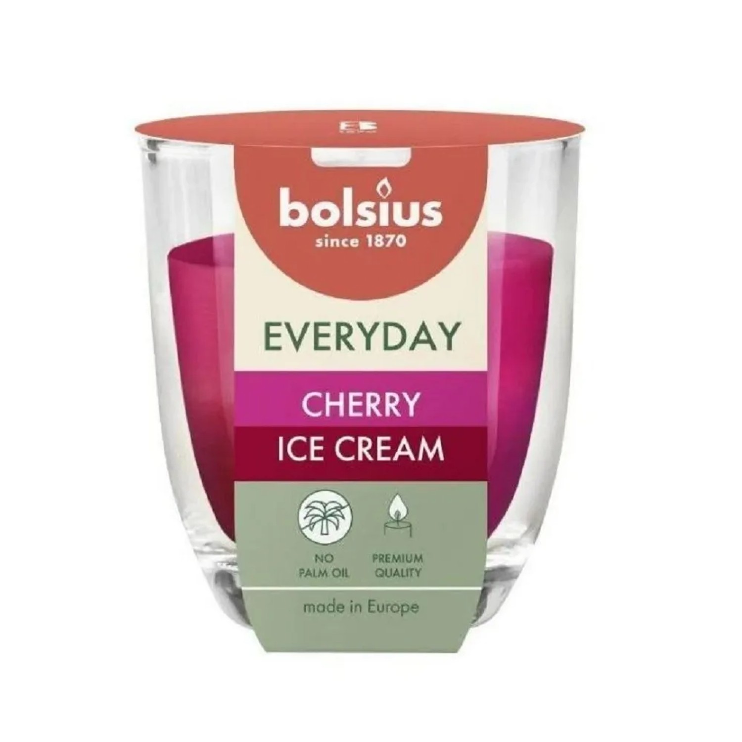 E-shop Bolsius Everyday Vonná sviečka v skle Cherry ice cream, 300 g