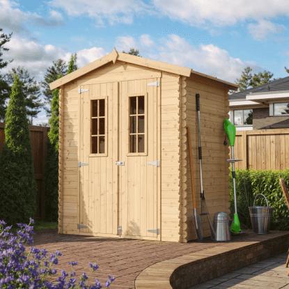 Timbela Drevený záhradný domček M367C+M367G s podlahou, 180 x 130 cm