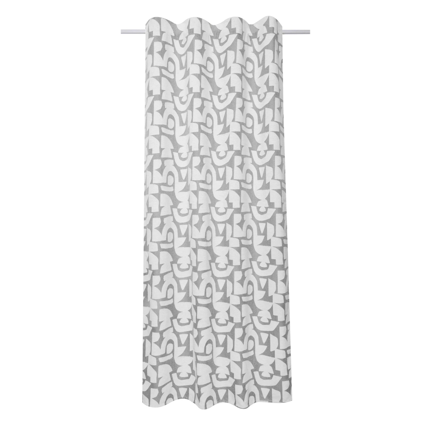E-shop Sehlbach Záves so skrytými pútkami, grafický, strieborne sivý, 175 x 135 cm