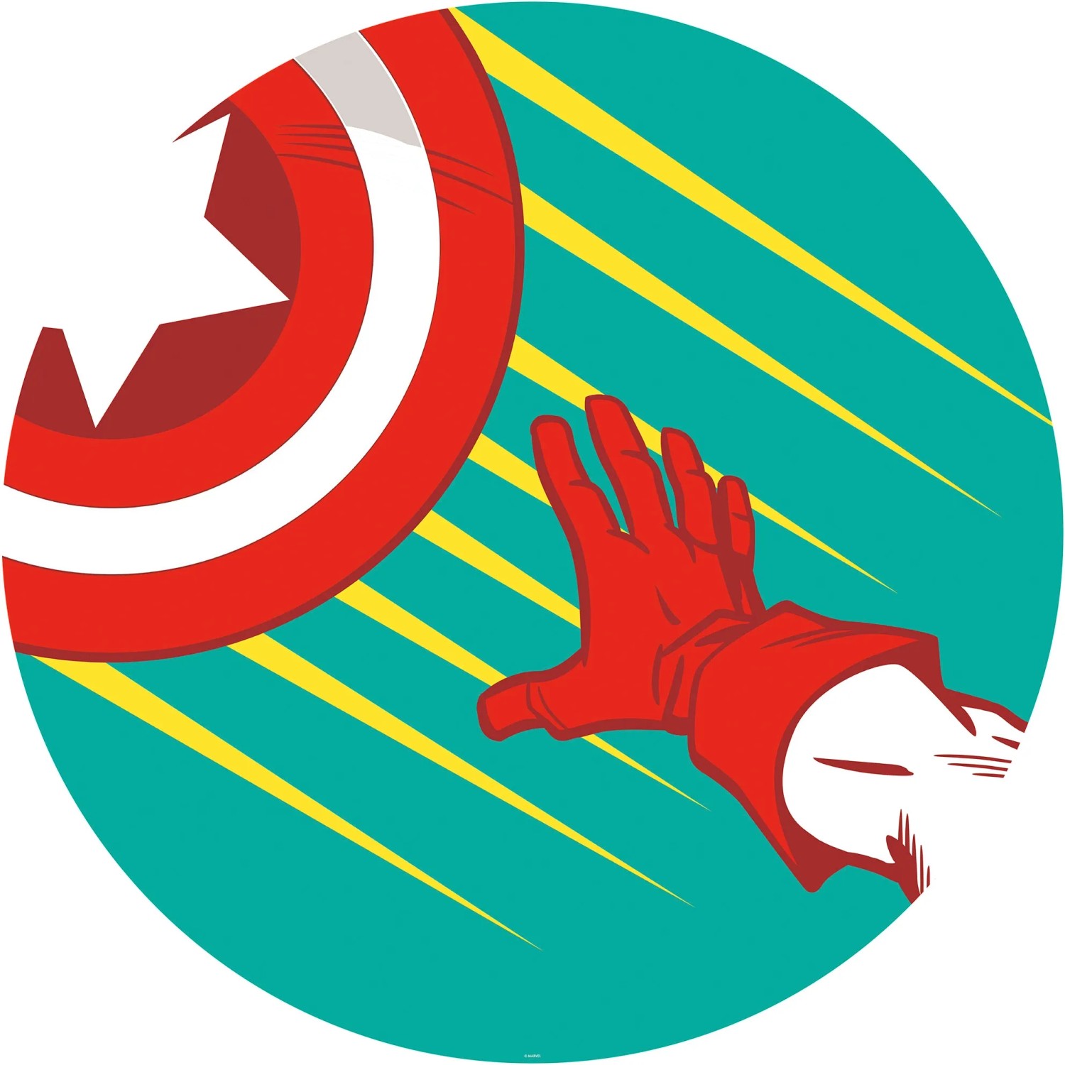 E-shop Komar Samolepiaca vliesová fototapeta Dot Avengers Captains Shield Pop Art