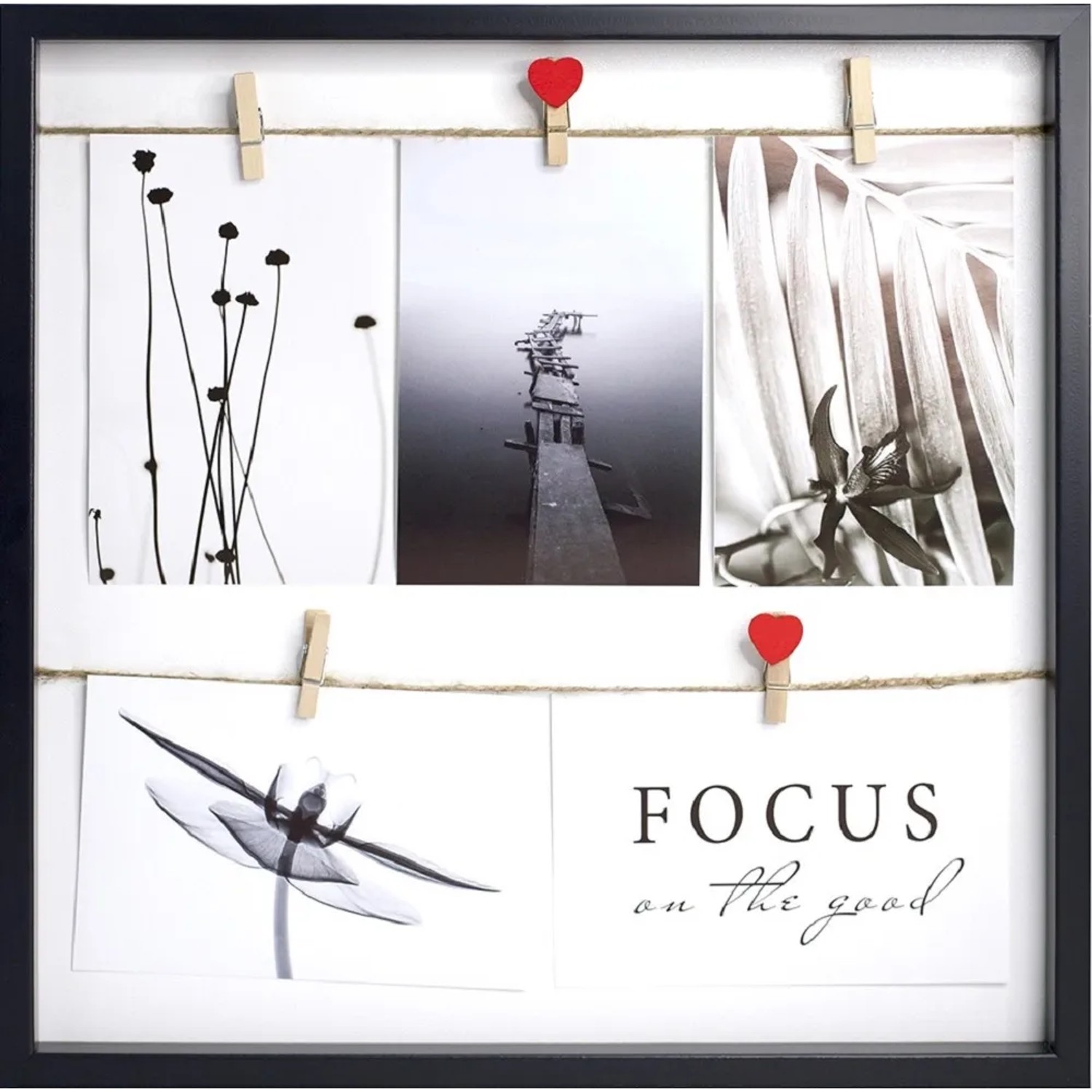 E-shop Bondecor Fotorám 5 plastový, čierny 34 x 34 cm